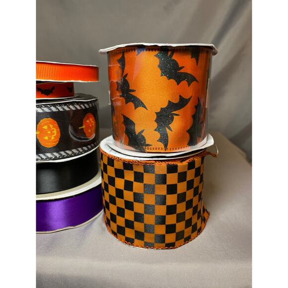 Bulk Ribbon Halloween New 10 Roll Ribbon Halloween  Multiple Sizes - Picture 4 of 5